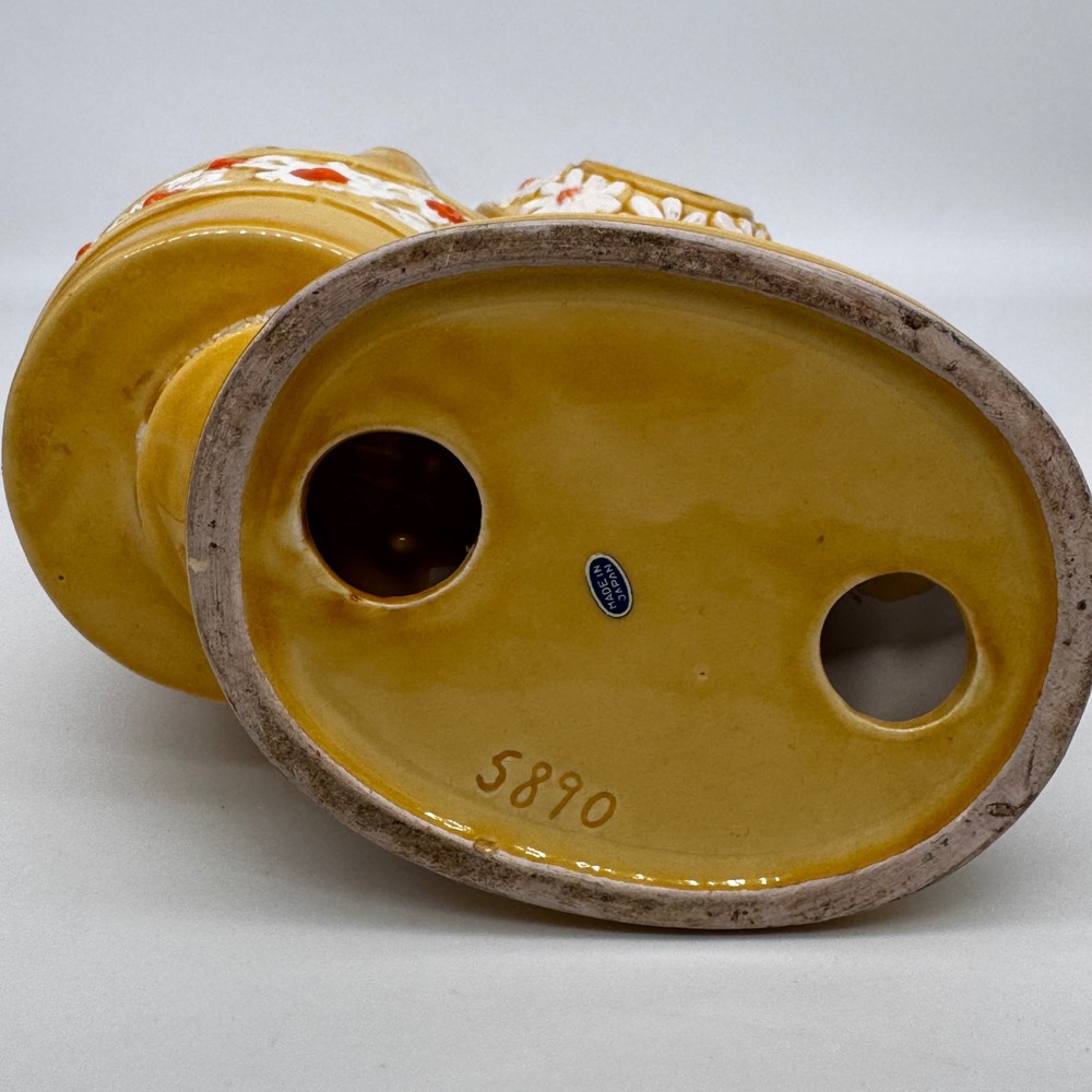 Vintage‎ RELPO Ceramic Telephone Planter Yellow Daisy Floral Japan Retro Decor - Picture 5 of 10